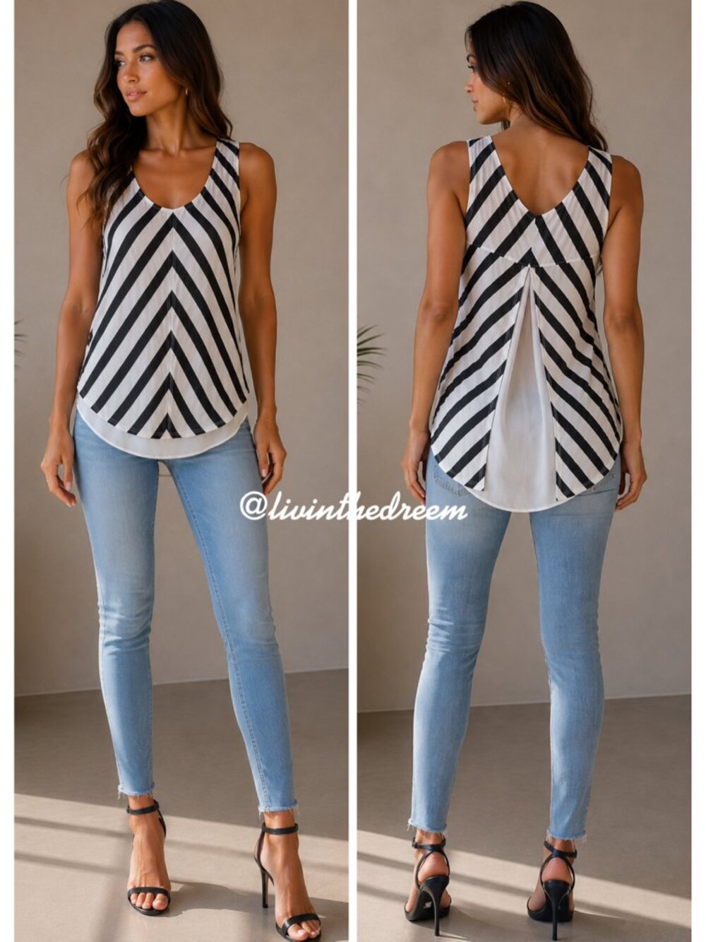 #T176 Red Haute Sheer Panel Back Stripe Tank SZ M $89